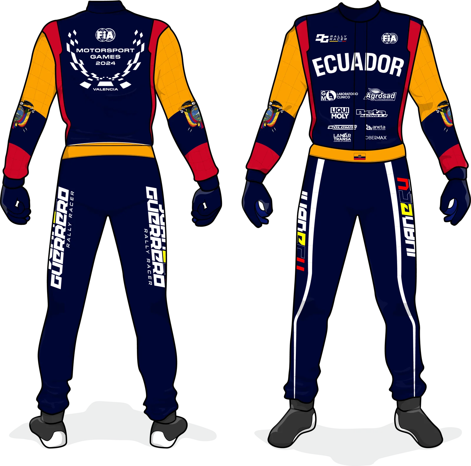 Diseño del traje de competencia de Juan Guerrero